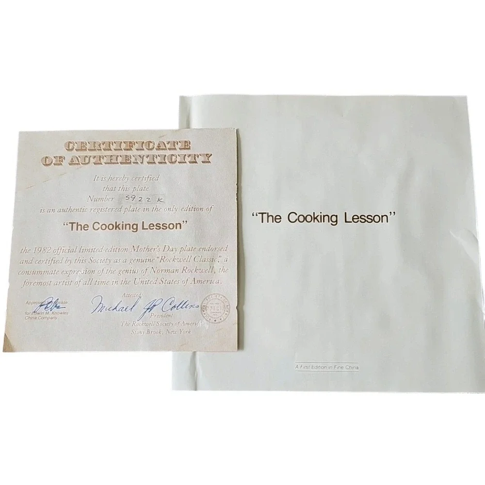 Norman‎ Rockwell Knowles Mothers Day Plates 81 82 Set After Party Cooking Lesson